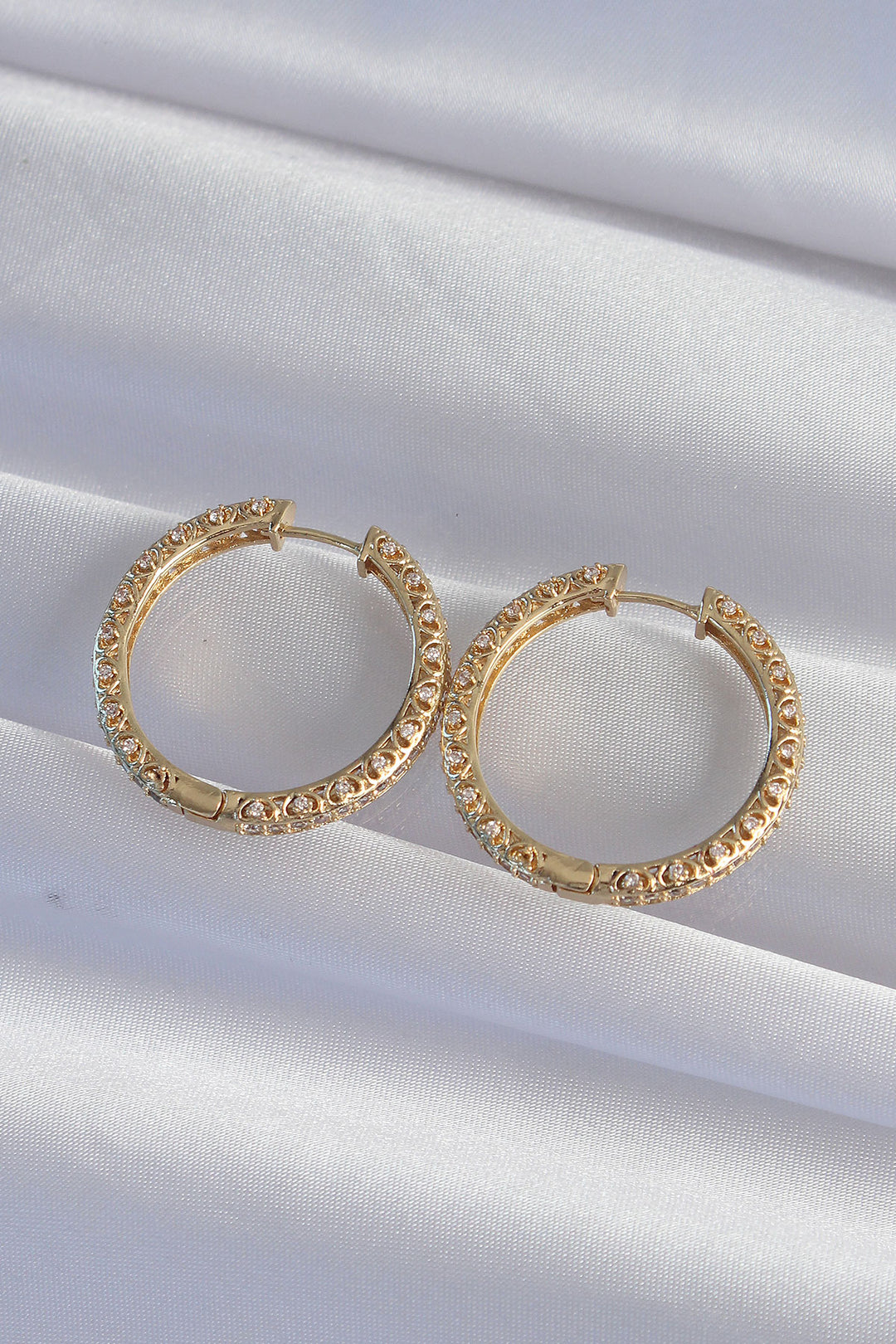 EBJ Gold Color Zircon Stone Detailed Ring Earrings - Tapachula