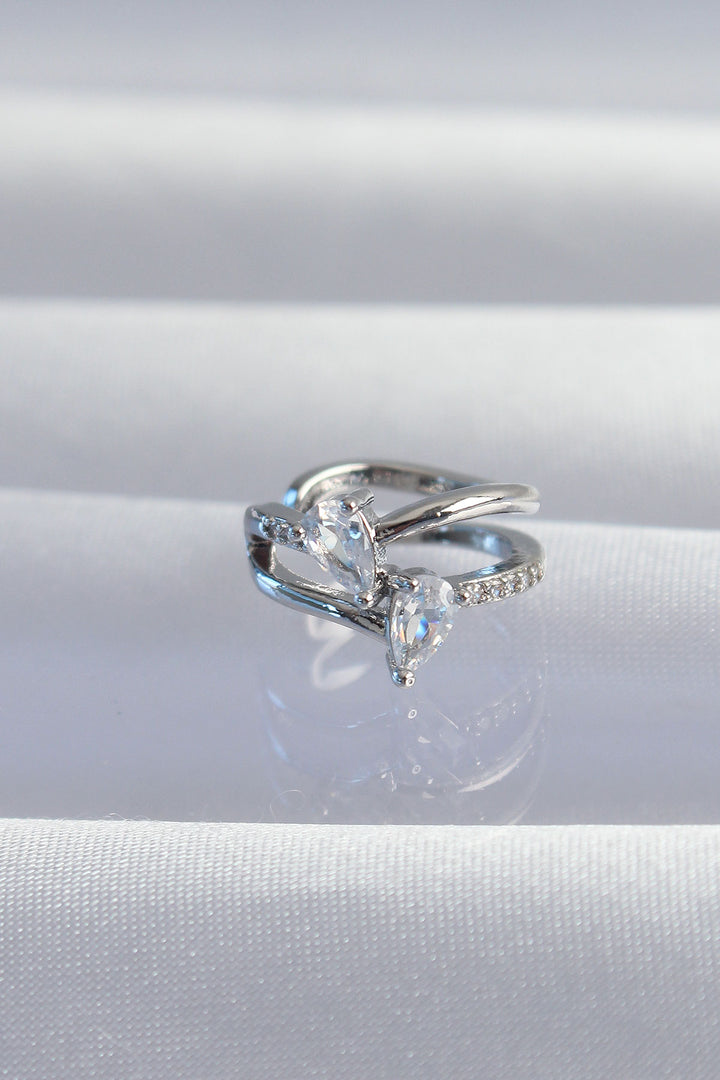EBJ Rice Silver Color Zircon Stone Drop Earcuff Earring - Paramount