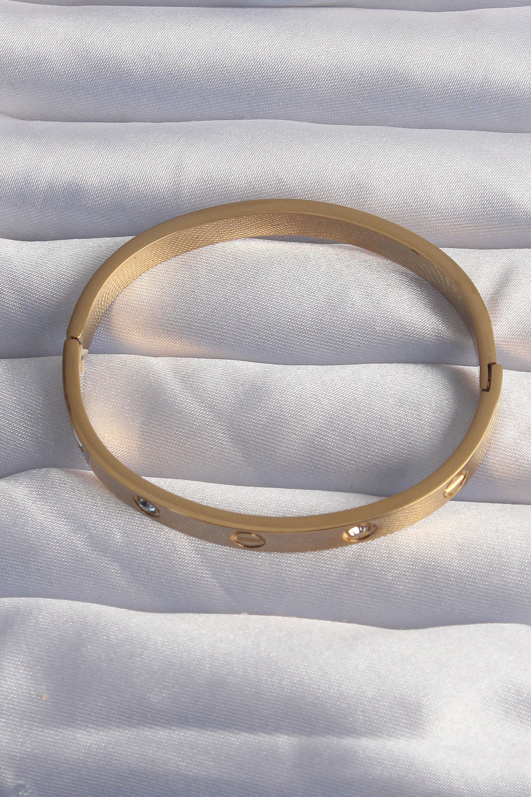 EBJ 316L Stainless Steel Baby Boy Gold Color Zircon Stone Model Cuff Bracelet - Gary