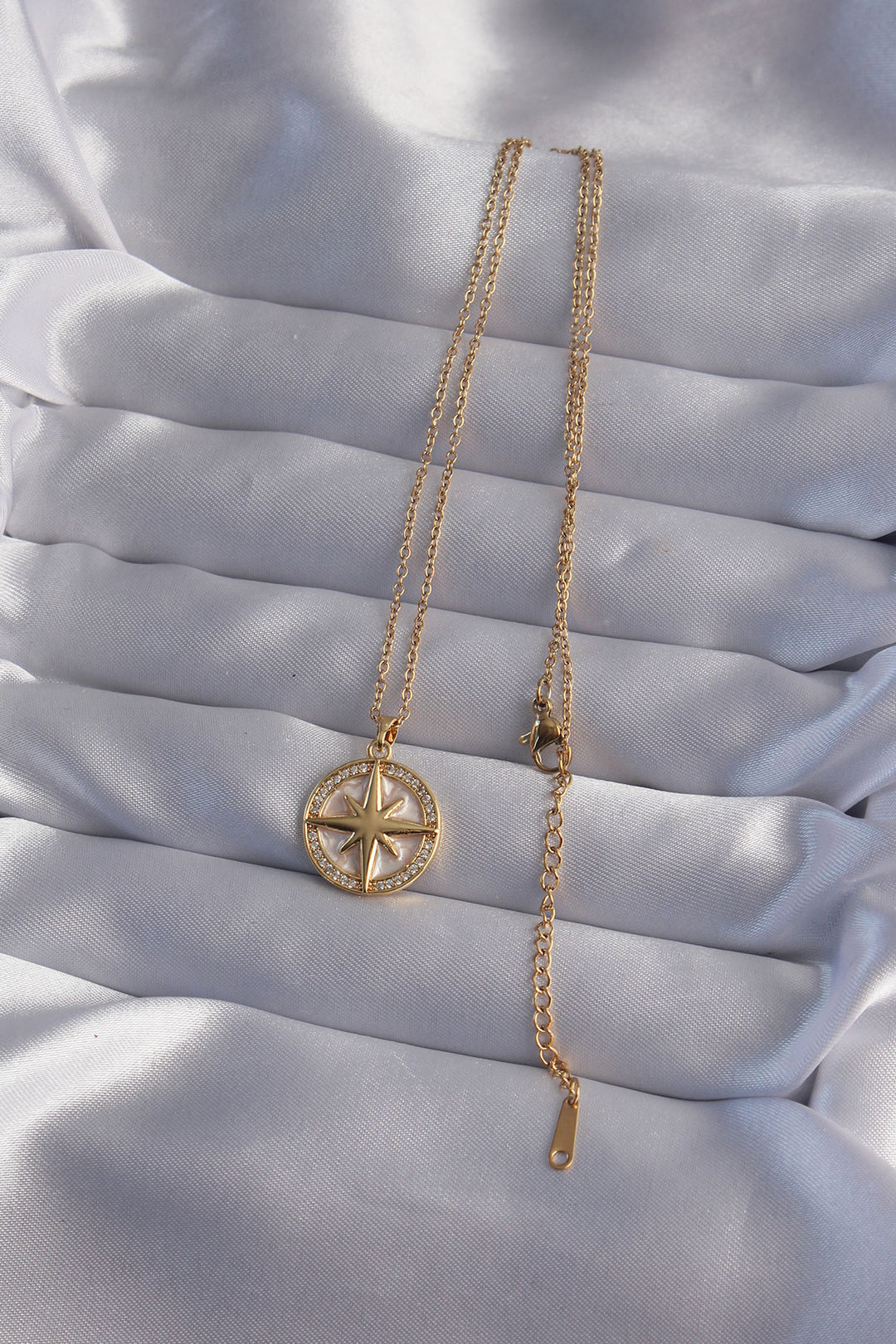 EBJ 316L Stainless Steel Chain Gold Color Zircon Stone Polar Star Necklace - Brive-la-Gaillarde