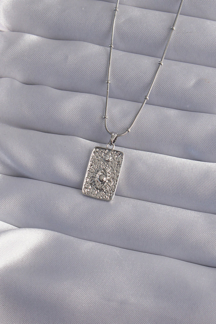 EBJ 316L Steel Chain Silver Color Laser Engraved Eye Figure Tarot Necklace - Neuwied
