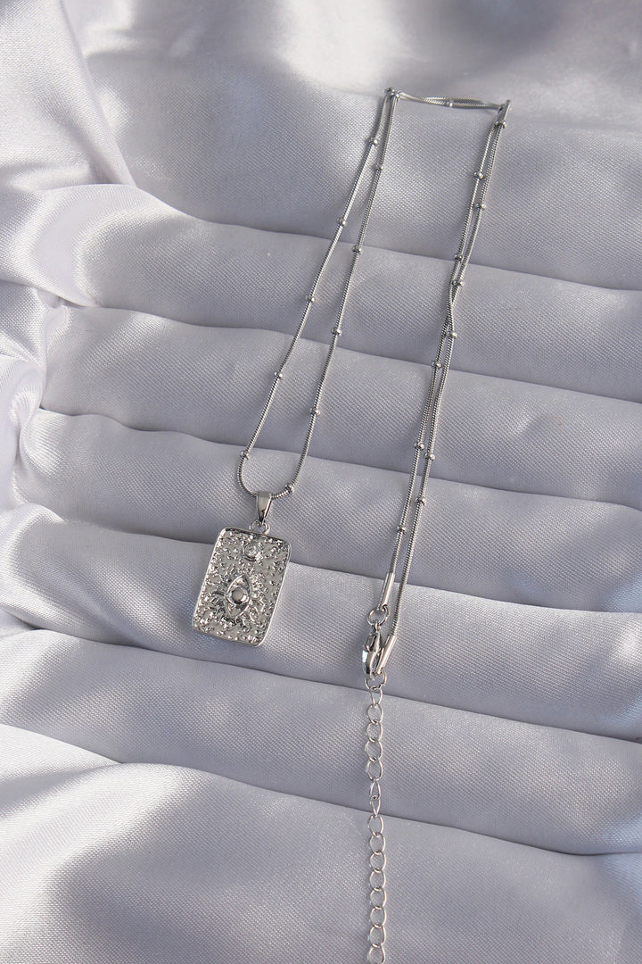 EBJ 316L Steel Chain Silver Color Laser Engraved Eye Figure Tarot Necklace - Neuwied