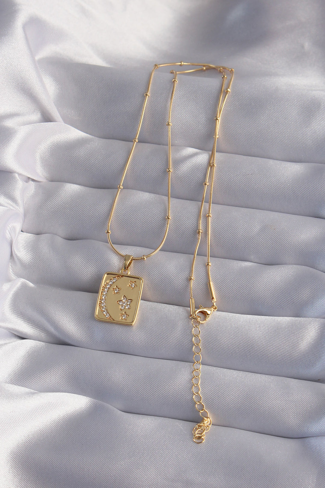 EBJ 316L Steel Chain Gold Color Zircon Stone Star and Crescent Tarot Necklace - Chiclana de la Frontera