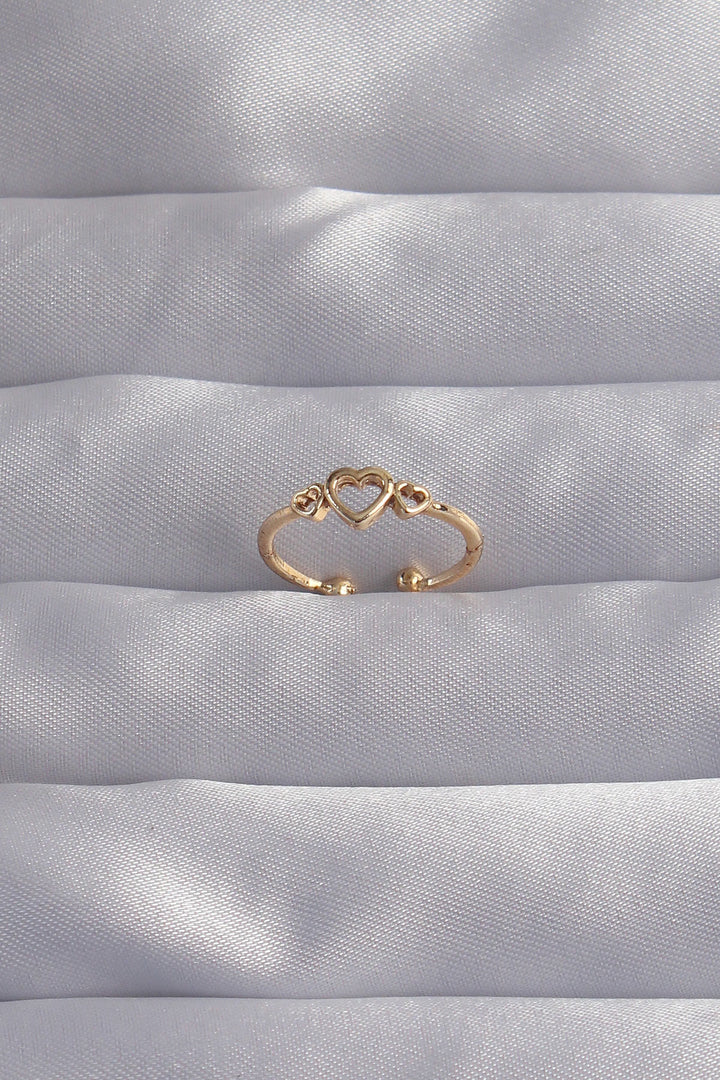 EBJ Adjustable Heart Shaped Gold Color Rice Ring - Brăila