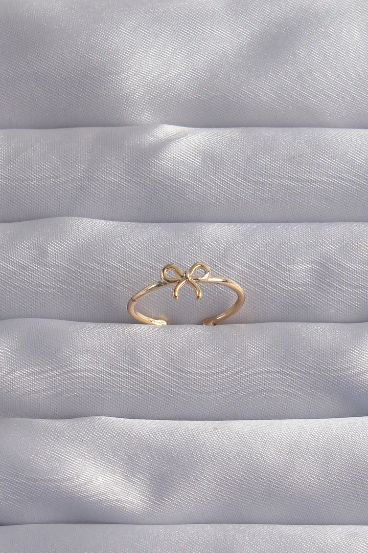 EBJ Adjustable Ring with Rice Gold Color Bow Model - Erith