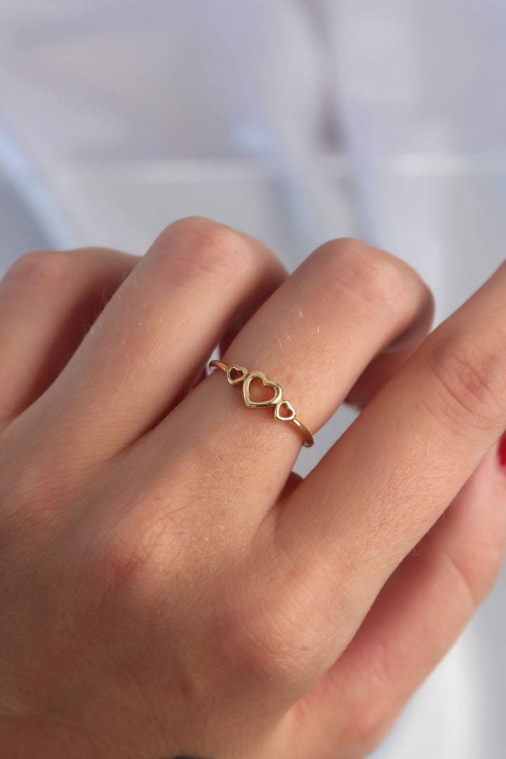 EBJ Adjustable Heart Shaped Gold Color Rice Ring - Brăila