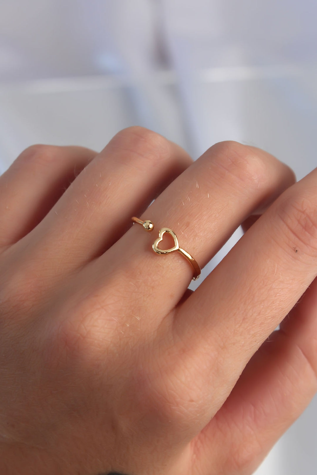 EBJ Adjustable Heart Shaped Gold Color Rice Ring - Central Islip