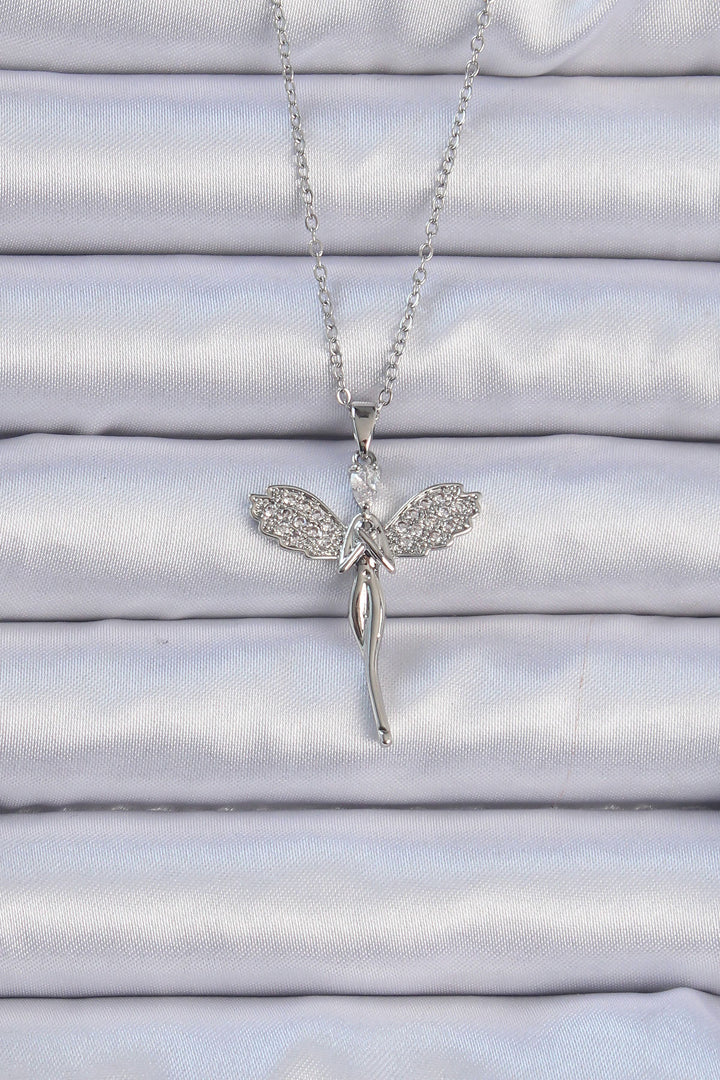 EBJ 316L Stainless Steel Chain Silver Color Fairy Necklace with Zircon Stone - Walthamstow