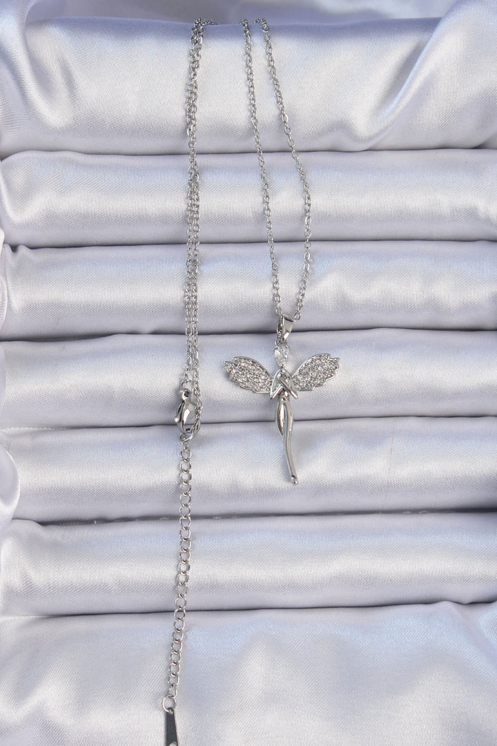 EBJ 316L Stainless Steel Chain Silver Color Fairy Necklace with Zircon Stone - Walthamstow