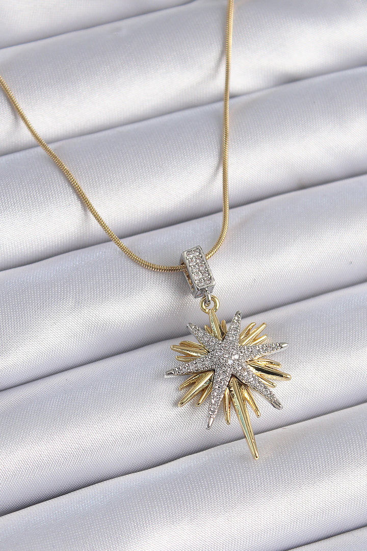 EBJ 316L Stainless Steel Chain Gold Color with Zircon Stone Polar Star Model Women's Necklace - West Vancouver
