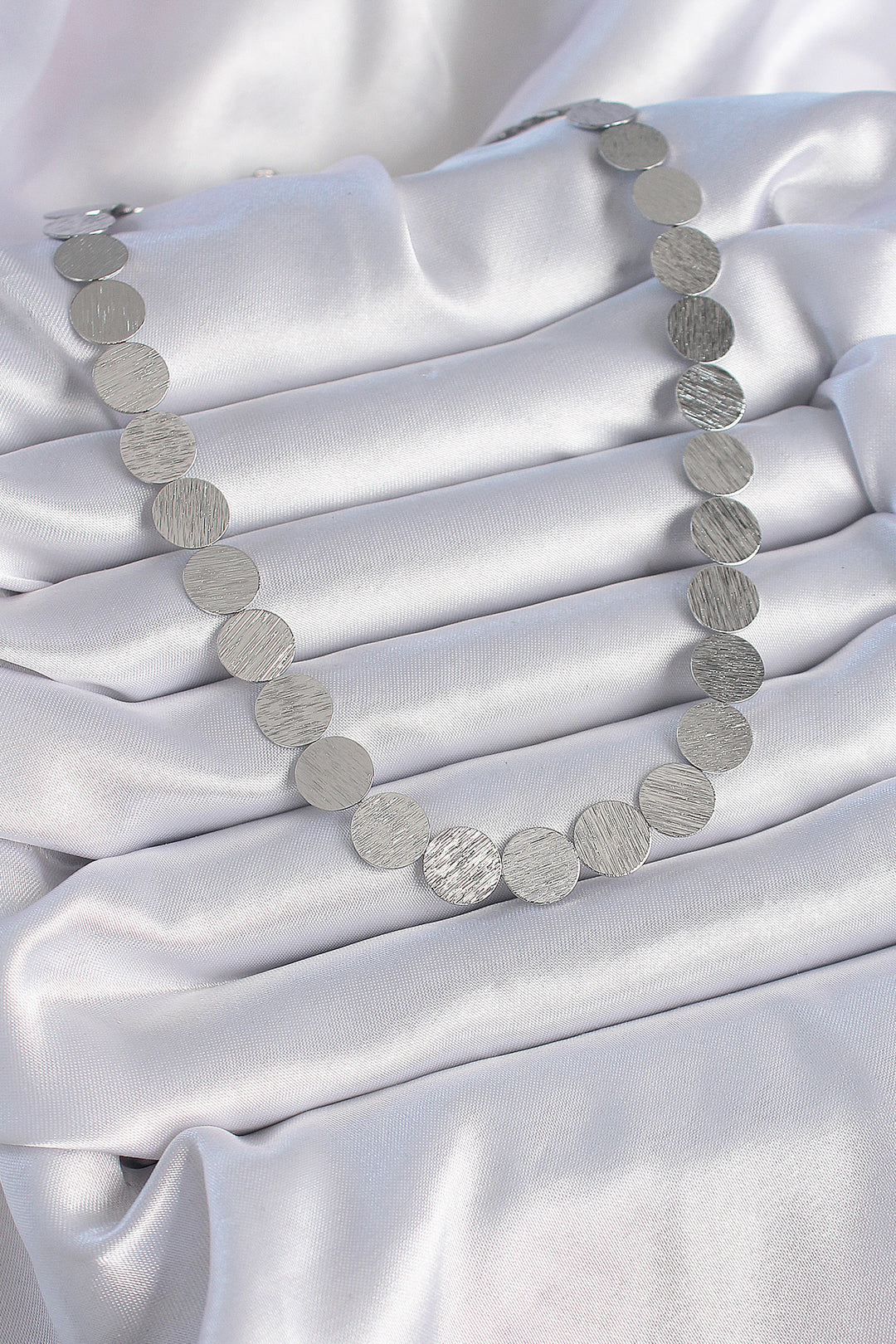 EBJ Rice Silver Color Round Plate Model Women's Necklace - Birmingham