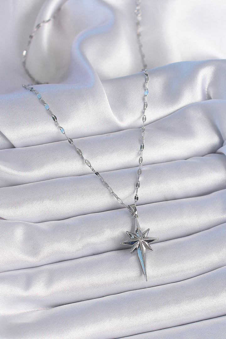 EBJ 316L Stainless Steel Chain Silver Color North Star Model Women's Necklace - Guaymas