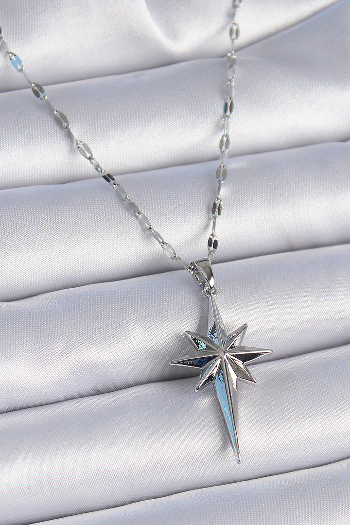 EBJ 316L Stainless Steel Chain Silver Color North Star Model Women's Necklace - Guaymas