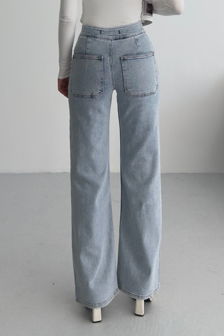 XLJ Wide Leg Jean with Dart and No Pocket Mixed - Waldorf