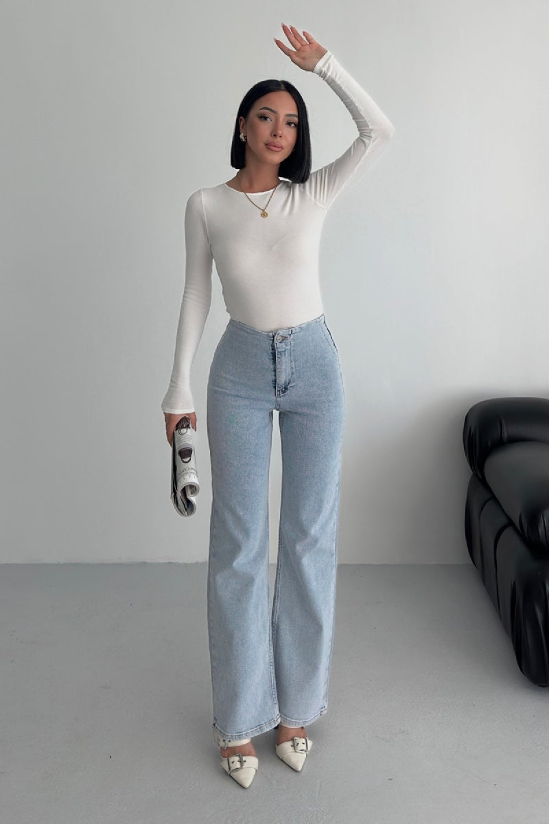 XLJ Wide Leg Jean with Dart and No Pocket Mixed - Waldorf
