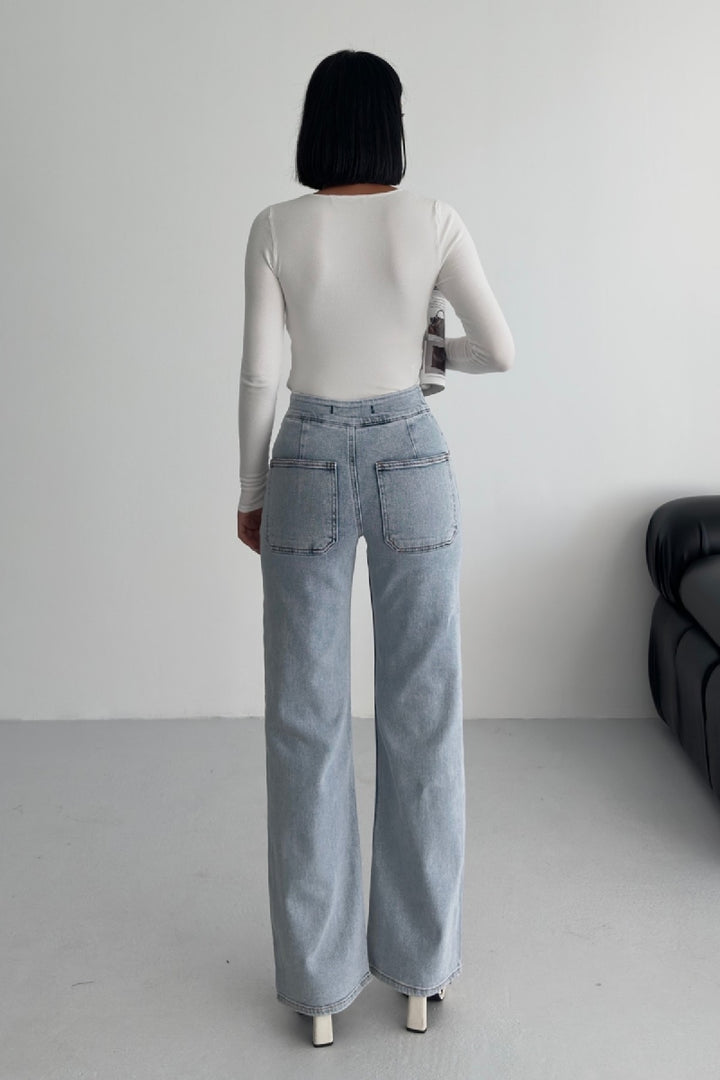 XLJ Wide Leg Jean with Dart and No Pocket Mixed - Waldorf