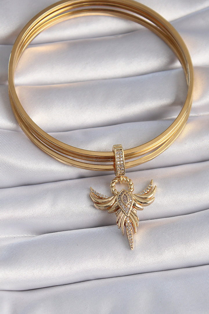 EBJ Rice Gold Color Phoenix Model Ajda Charm with Zircon Stone - Strasbourg