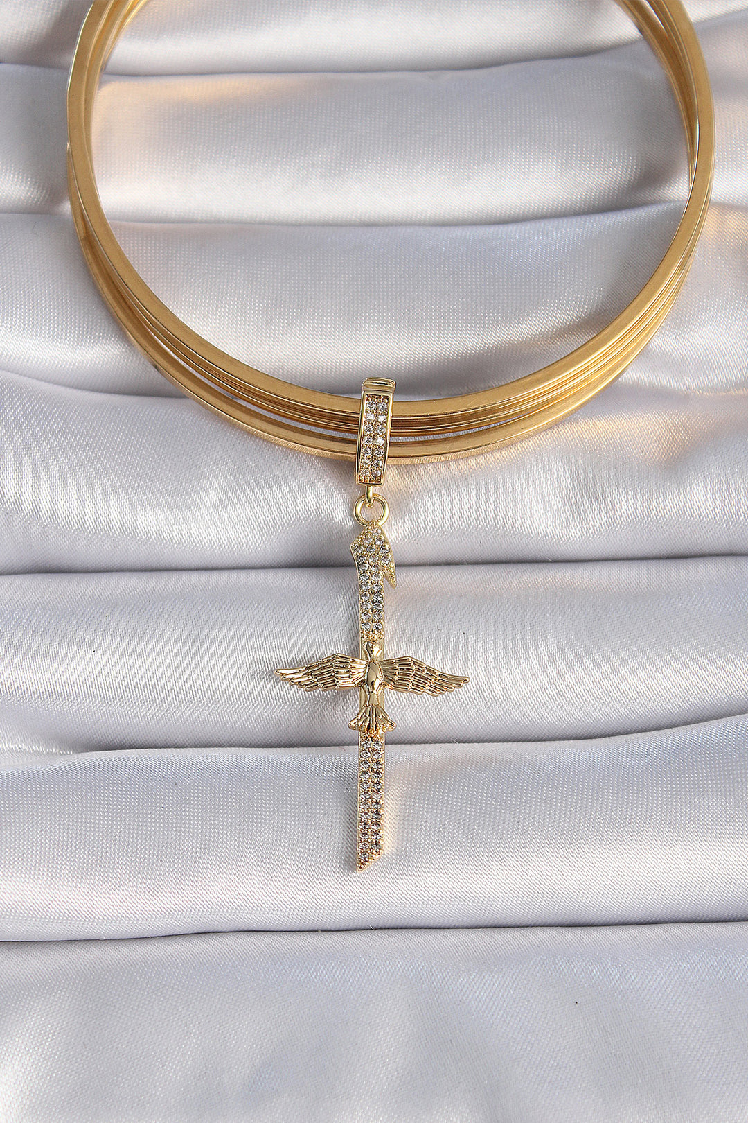 EBJ Rice Gold Color Zircon Stone Detailed Elif Model Phoenix Bird Figure Ajda Charm - Gotha