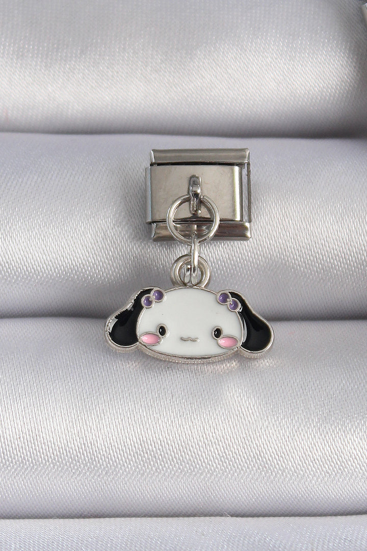EBJ 316L Steel Silver Color Black White Cinnamon Nomination Charm - Flensburg