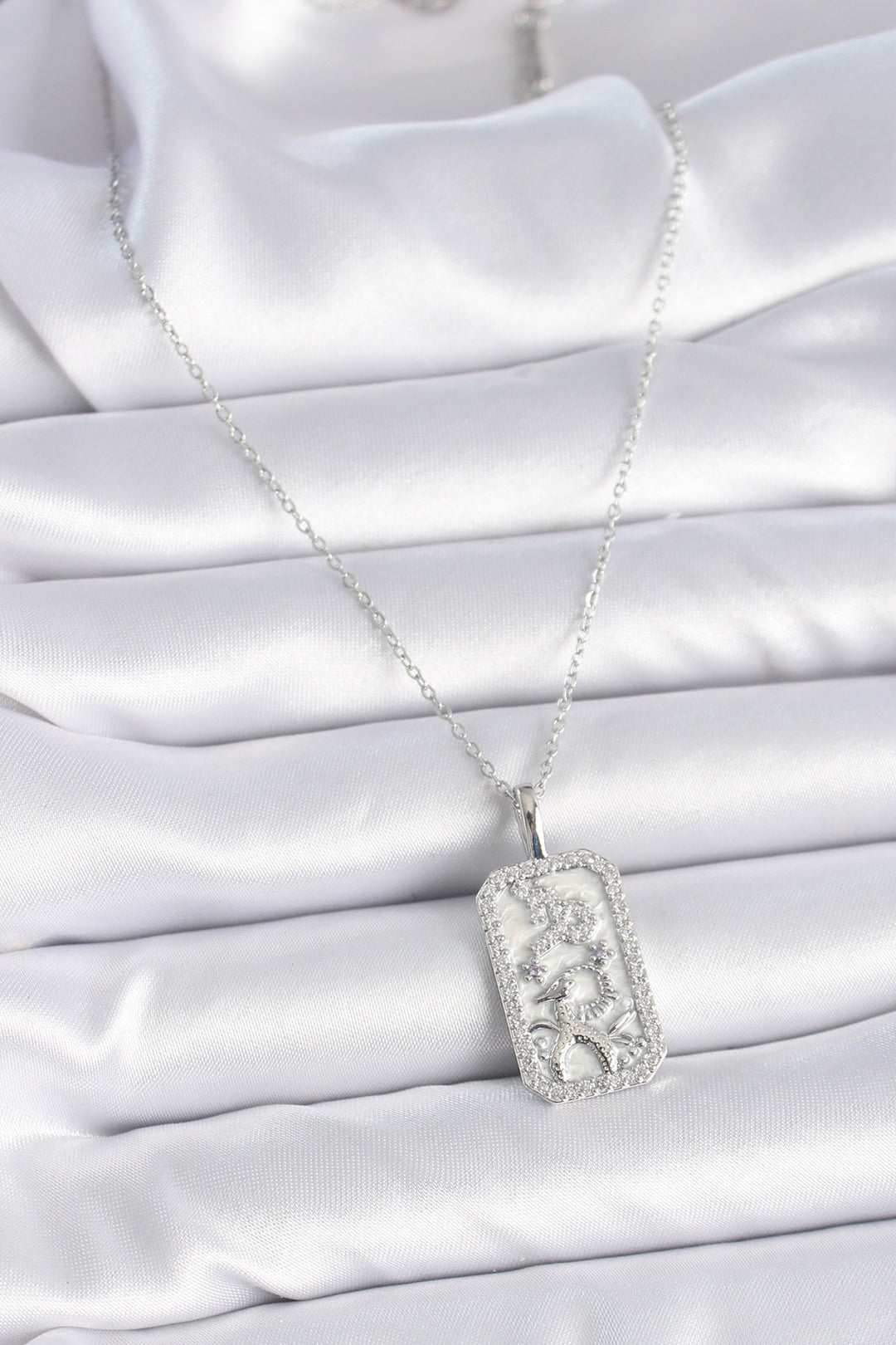 EBJ 316L Stainless Steel Silver Color Chain Capricorn Sign Zircon Stone Women's Necklace - Iguala de la Independencia