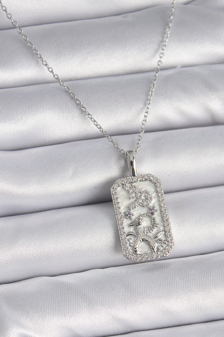 EBJ 316L Stainless Steel Silver Color Chain Capricorn Sign Zircon Stone Women's Necklace - Iguala de la Independencia