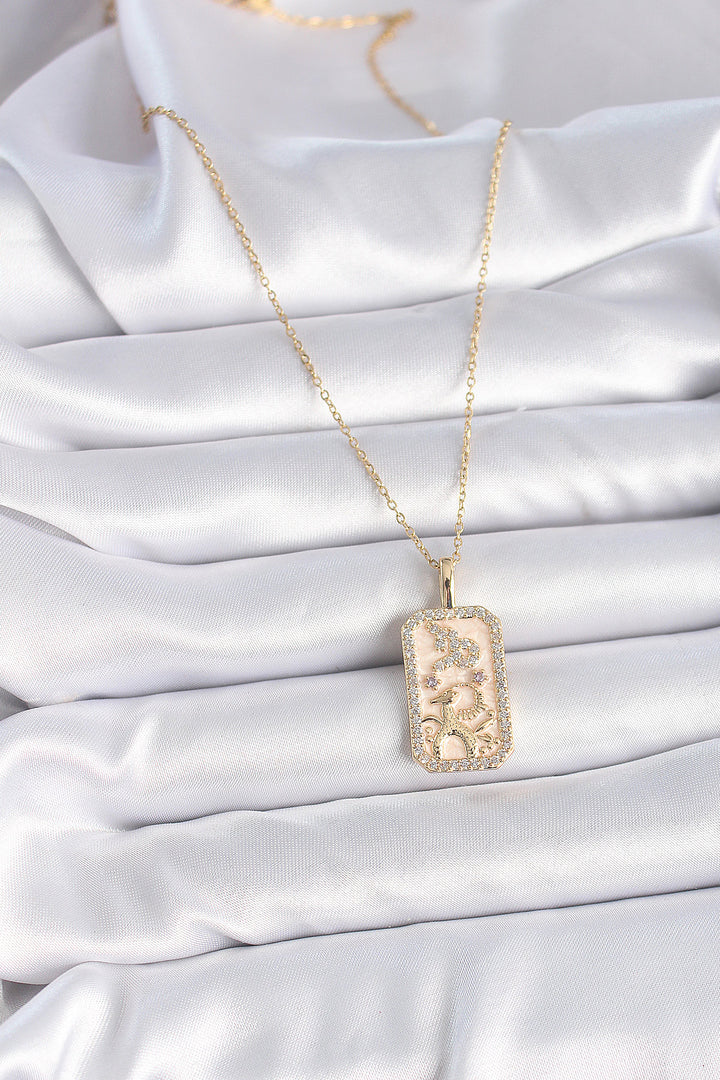 EBJ 316L Steel Gold Color Chain Capricorn Sign Zircon Stone Women's Necklace - Wenatchee