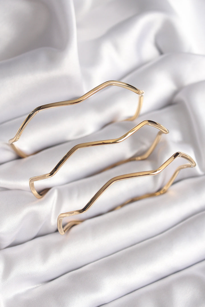 EBJ 316L Steel Gold Color Zigzag Model Ajda Bracelet - Bellevue