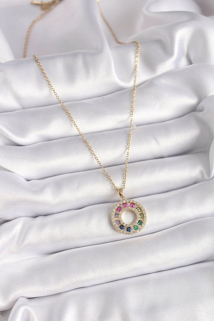 EBJ 316L Steel Gold Color Chain Colorful Zircon Stone Pendant Model Women's Necklace - Middletown