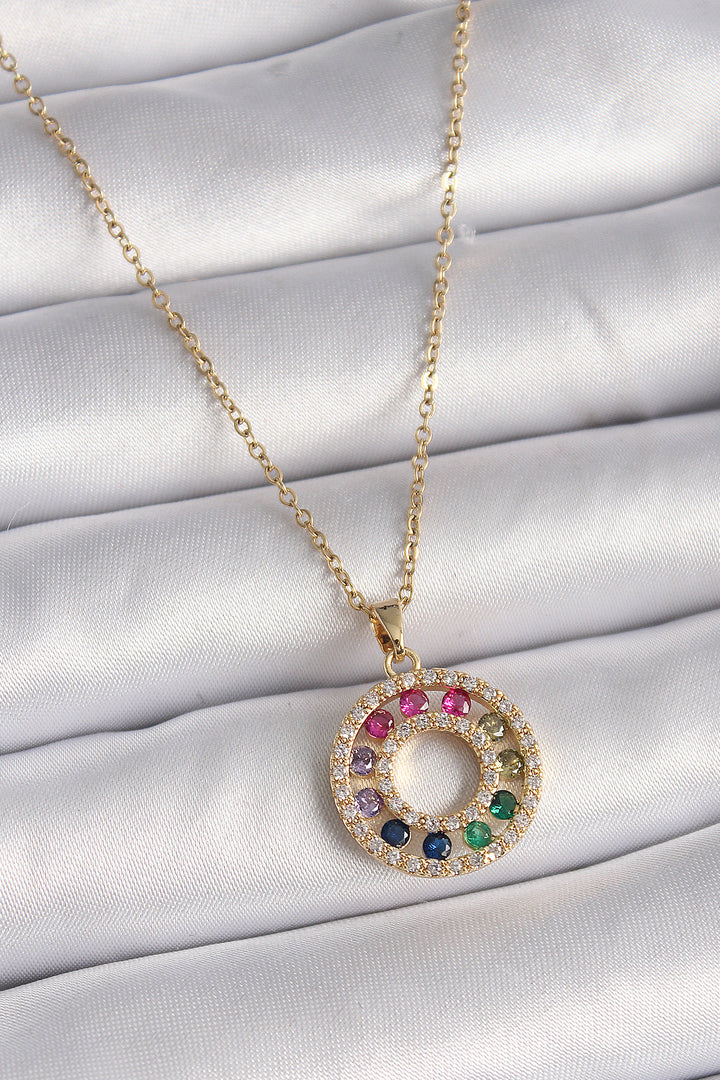 EBJ 316L Steel Gold Color Chain Colorful Zircon Stone Pendant Model Women's Necklace - Middletown