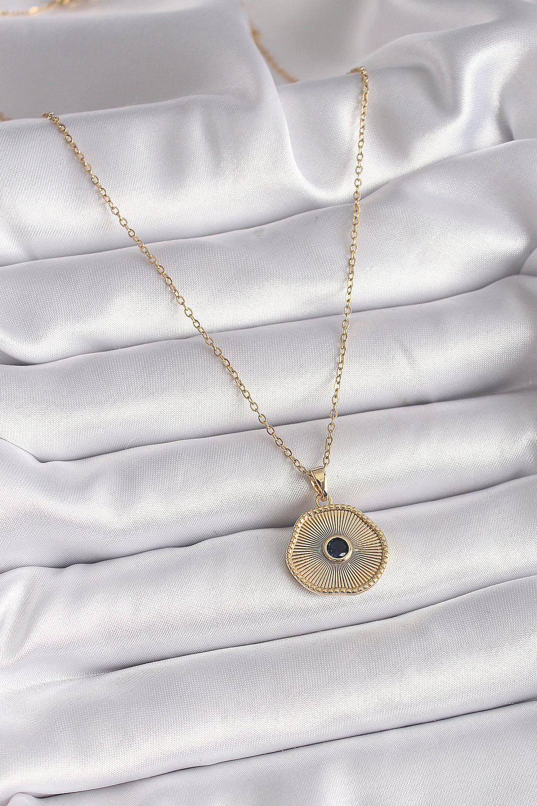 EBJ 316L Steel Gold Color Chain Black Zircon Stone Pendant Model Women's Necklace - Apan