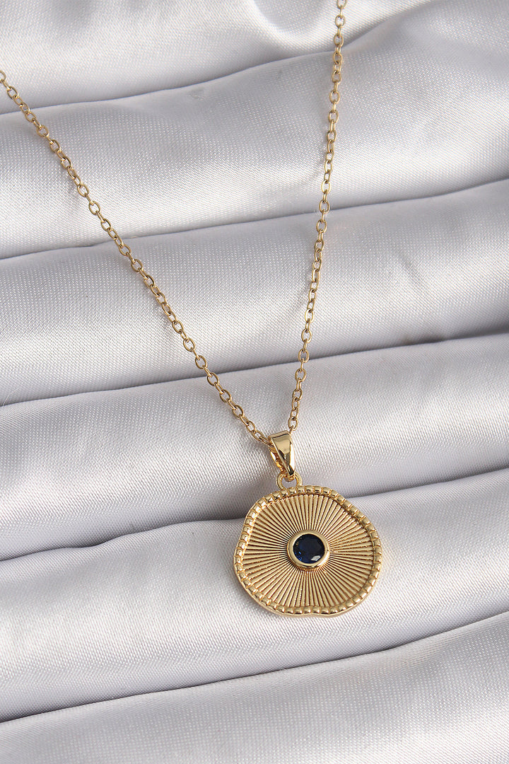 EBJ 316L Steel Gold Color Chain Black Zircon Stone Pendant Model Women's Necklace - Apan