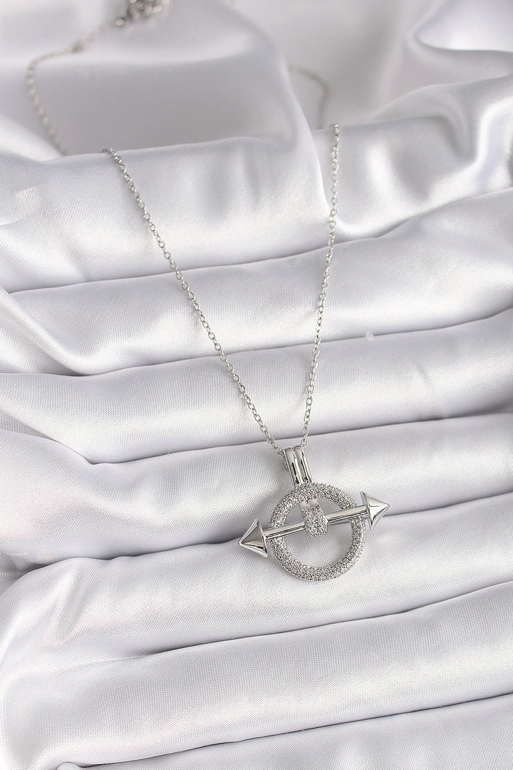 EBJ 316L Stainless Steel Silver Color Chain with Zircon Stone Ring Model Women's Necklace - Clichy