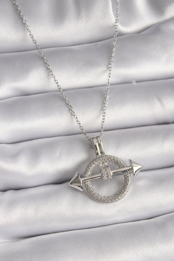 EBJ 316L Stainless Steel Silver Color Chain with Zircon Stone Ring Model Women's Necklace - Clichy
