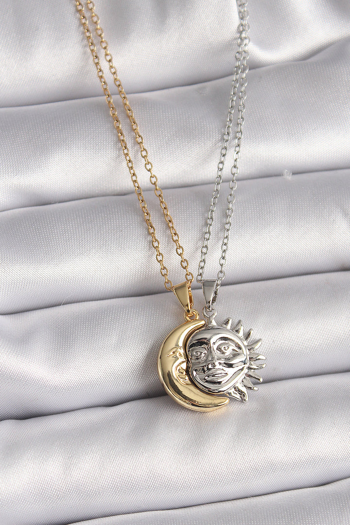 EBJ 316L Steel Mixed Color Chain Sun Friendship Necklace Model Women Necklace - Zacatelco