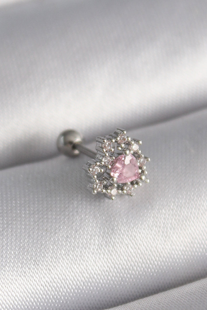 EBJ 316L Steel Silver Color Zircon Stone Heart Tragus Piercing - Schiedam