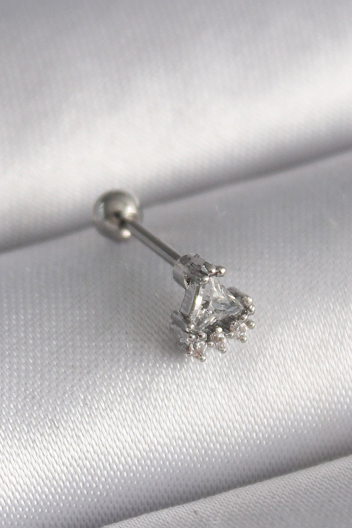 EBJ 316L Steel Silver Color Triangle Zircon Stone Tragus Piercing - Urmston