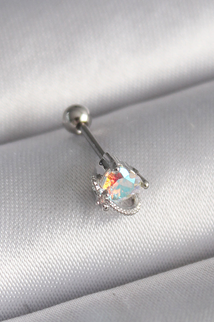 EBJ 316L Steel Silver Color Zircon Stone Heart Tragus Piercing - Châtelet