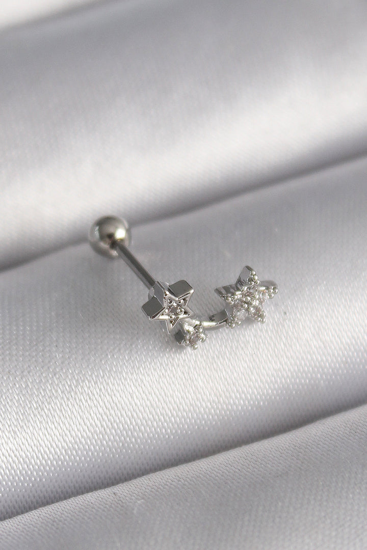 EBJ 316L Steel Silver Color Zircon Stone Star Tragus Piercing - San Juan