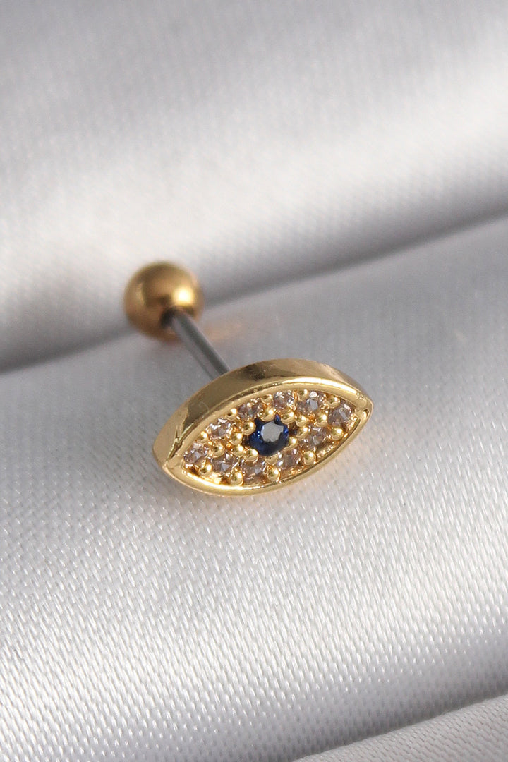 EBJ 316L Steel Gold Color Zircon Stone Eye Tragus Piercing - Woodstock