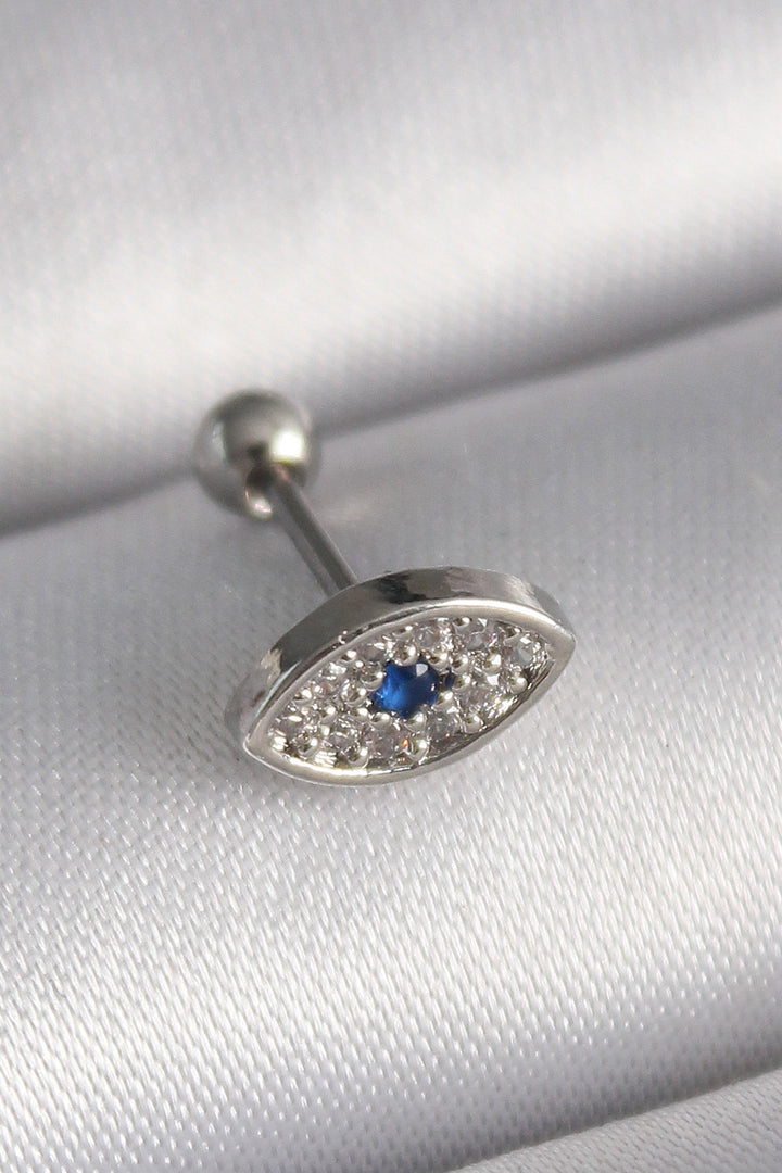 EBJ 316L Steel Silver Color Zircon Stone Eye Tragus Piercing - Moita