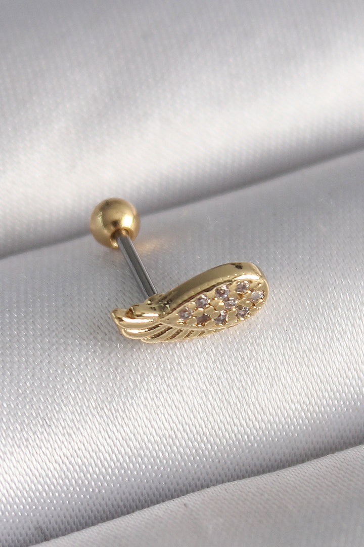 EBJ 316L Steel Gold Color Zircon Stone Wing Tragus Piercing - Coyuca de Catalán