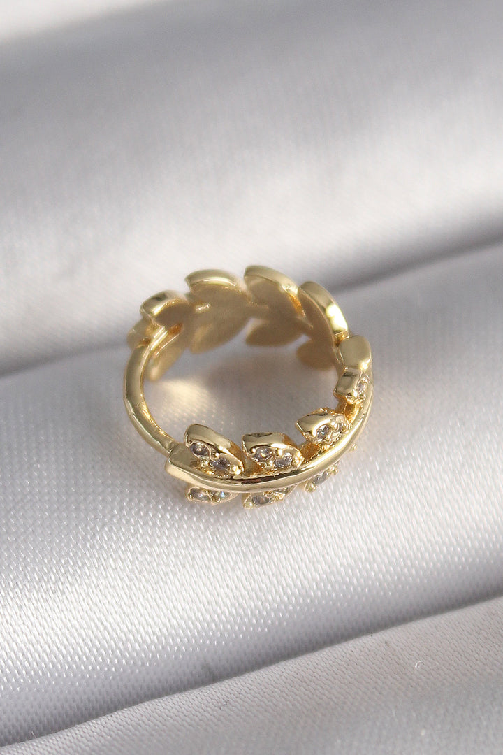 EBJ 316L Steel Gold Color Zircon Stone Leaf Model Tragus Piercing - Auckland