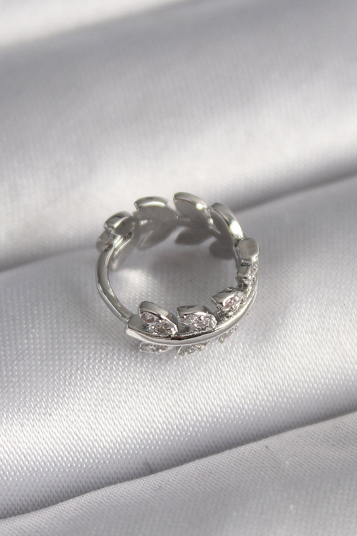 EBJ 316L Steel Silver Color Zircon Stone Leaf Model Tragus Piercing - Guacharachi