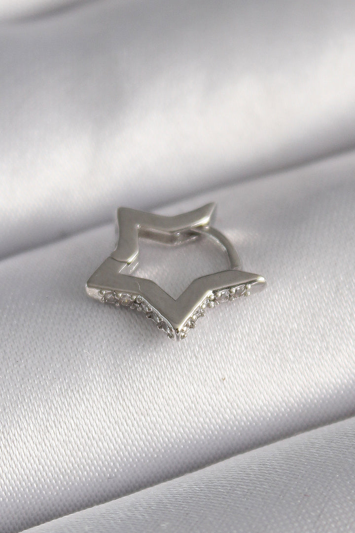 EBJ 316L Steel Silver Color Zircon Stone Detail Star Model Tragus Piercing - Trenton