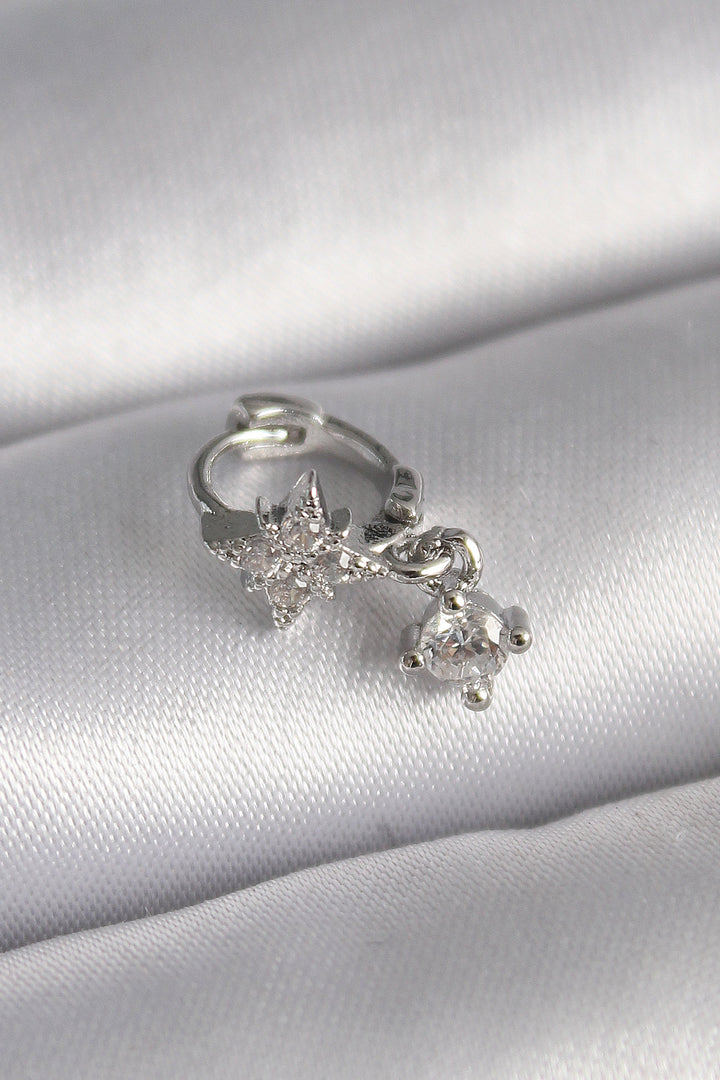 EBJ 316L Steel Silver Color Zircon Stone Flower Model Dangle Detail Tragus Piercing - Saint-Brieuc