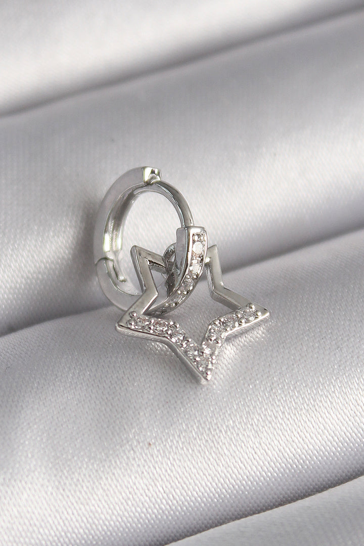 EBJ 316L Steel Silver Color Zircon Stone Dangle Star Model Tragus Piercing - Lake Havasu City