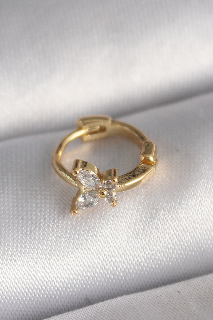 EBJ 316L Steel Gold Color Zircon Stone Butterfly Model Tragus Piercing - Marino