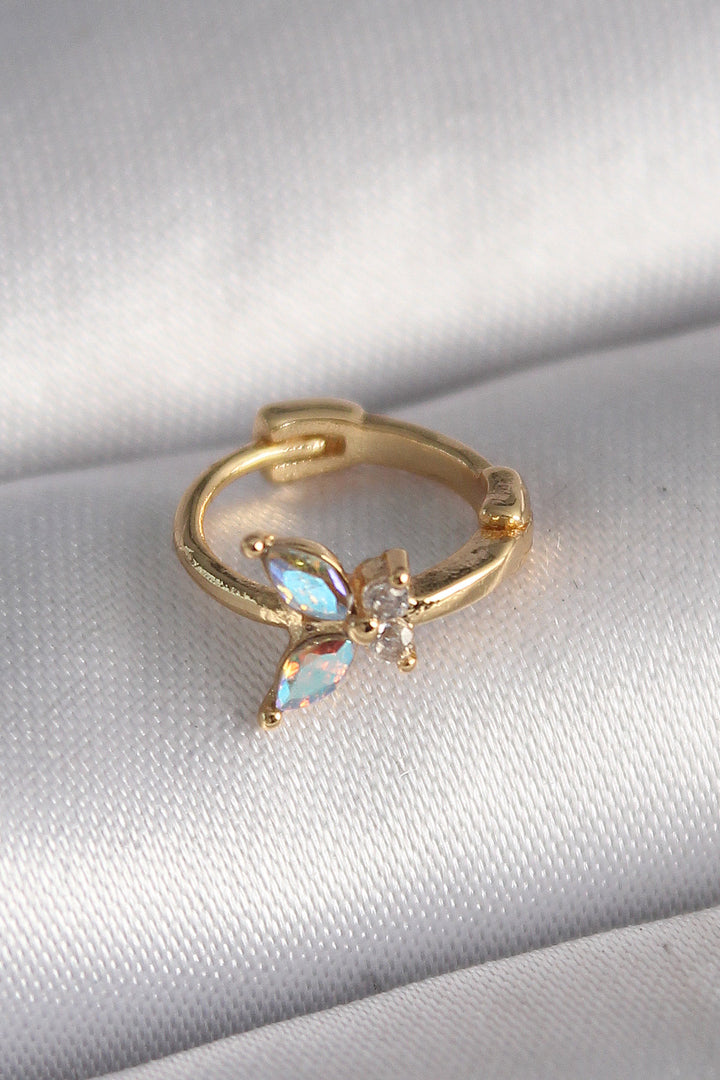 EBJ 316L Steel Gold Color Zircon Stone Butterfly Model Tragus Piercing - Monroe