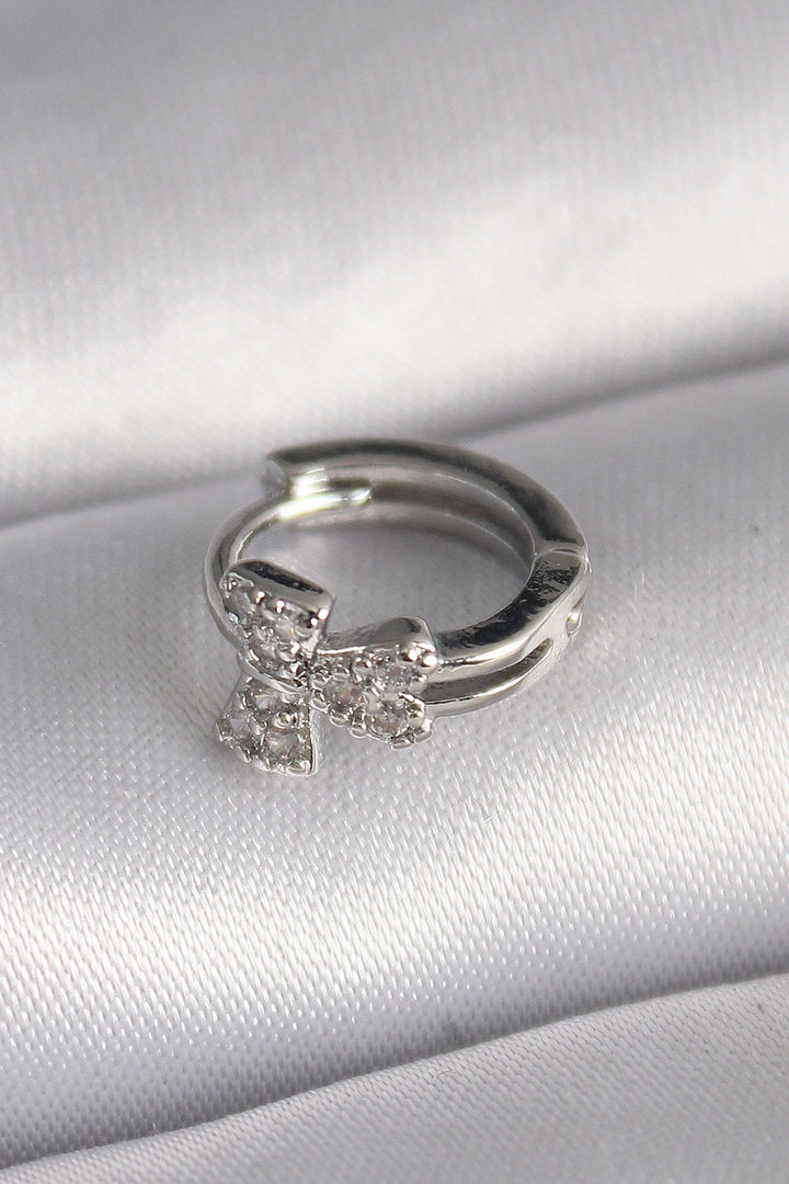 EBJ 316L Steel Silver Color Ribbon Model Tragus Piercing with Zircon Stone - Rieti