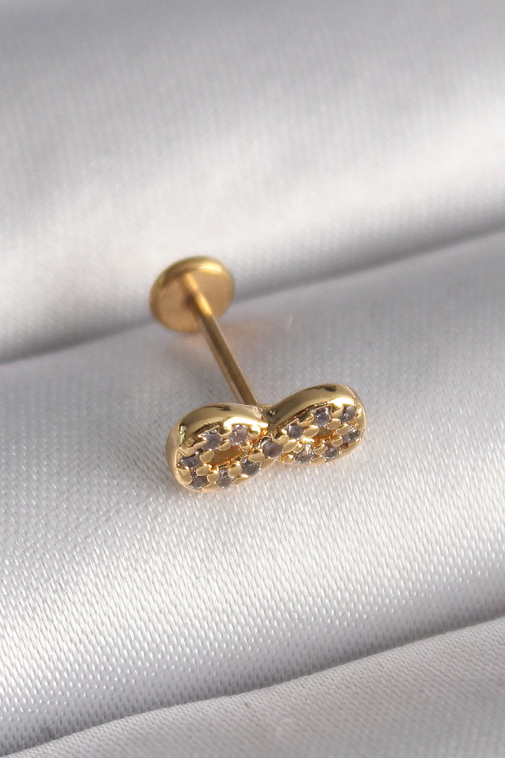 EBJ 316L Steel Gold Color Zircon Stone Infinity Model Tragus Piercing - Orpington